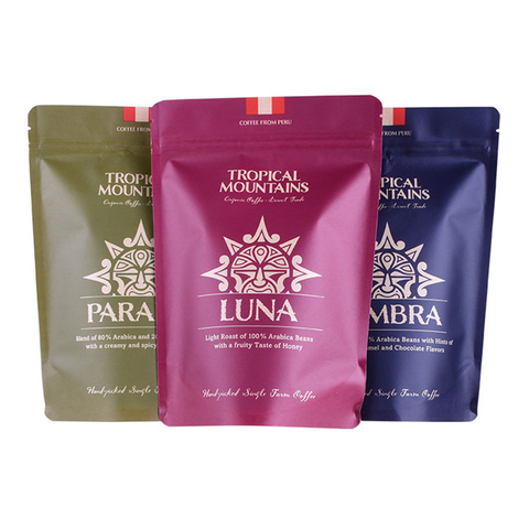 Laminated biofilm eco-friendly bag coffee packaging 250g