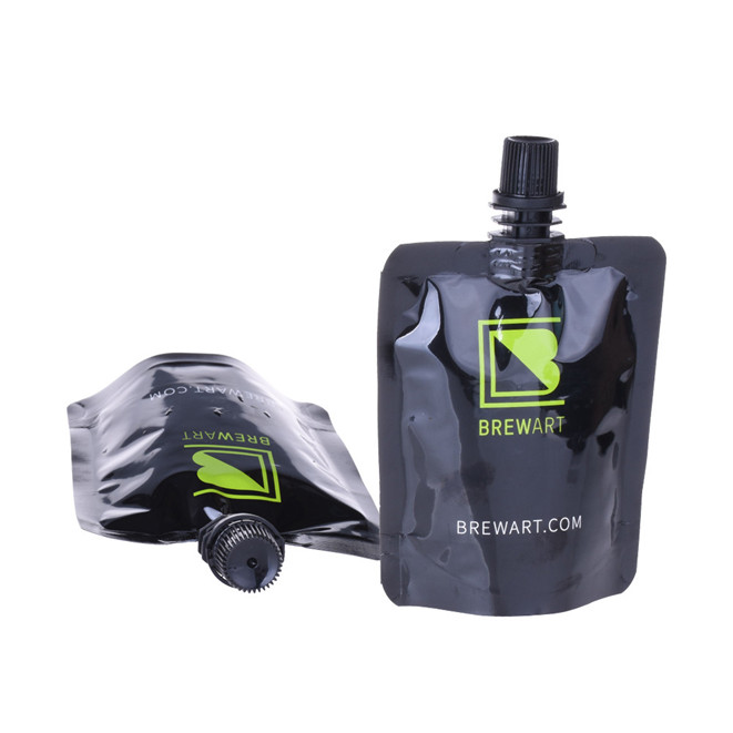 Laminated 100ml liquid bags printed with spout for beer