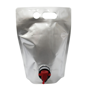 Heat seal standup bag for wine 2 litre with handle