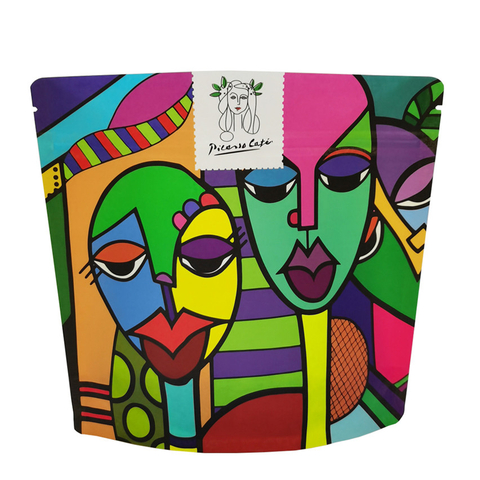 Custom Production Eco Plastic Stand Up Coffee Packaging Bag Wholesale