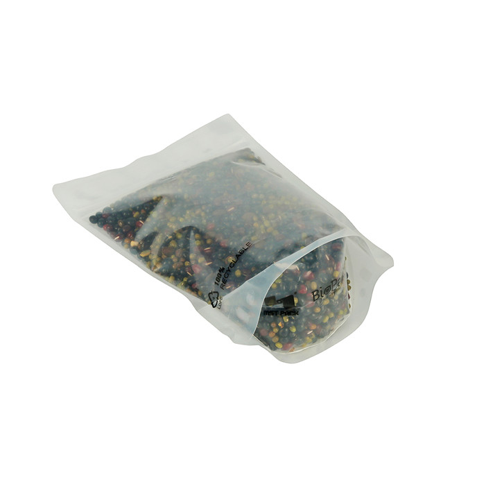 Standup full clear coffee bag zipper pouch with valve
