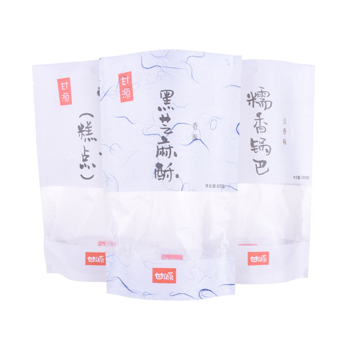 Custom heat seal cheap eco packaging rice paper printed with window