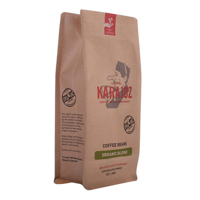 1kg flat bottom coffee bag brown kraft with one way valve