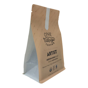 High barrier 340g coffee sustainable custom packaging with valve in square bottom