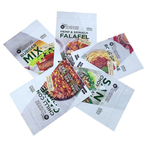 Custom Compostable Colourful Resealable Ziplock Food Stand Up Packaging Bags