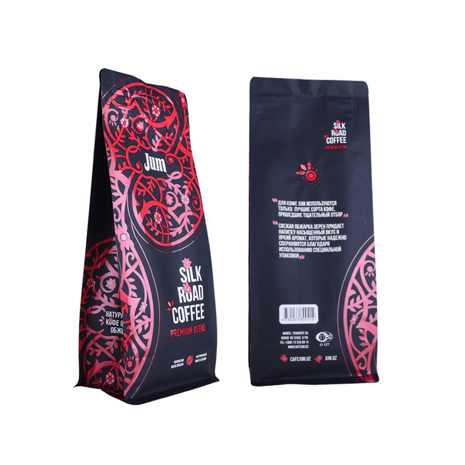 Sustainable ground coffee roasted packaging with valve