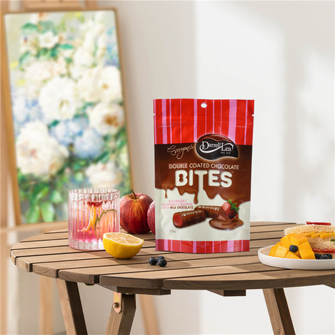 Custom Printed Compostable 6 Oz Small Stand Up Chocolate Chips Bags with Zipper