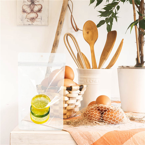 Zipper Seal Stand Up Pouch Wholesale Clear Plastic Resealable Cookie Bags