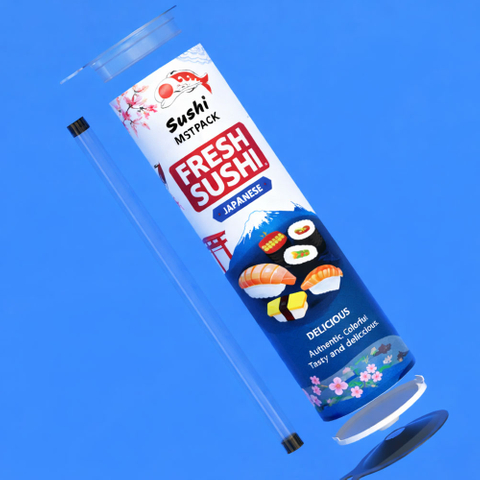 Sustainable Takeaway Sushi Packaging Eco-Friendly Push Pop Tube for Sushi