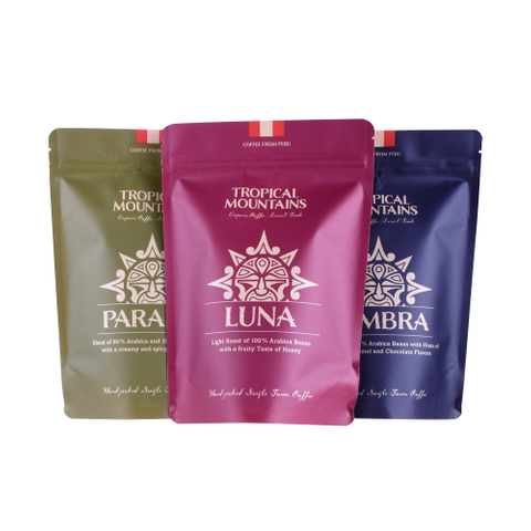 ECO Sustainable Custom Logo Printed Food Grade Stand Up Pouches For Coffee Bags
