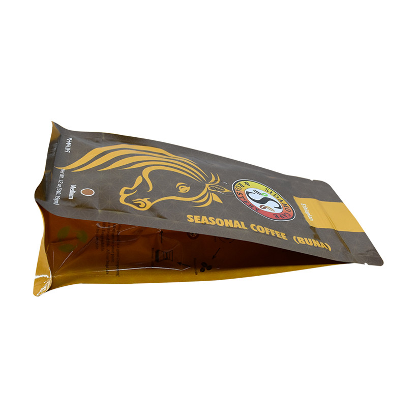 Wholesale Flat Bottom Aluminum Foil Zipper Coffee Bean Bag With Valve