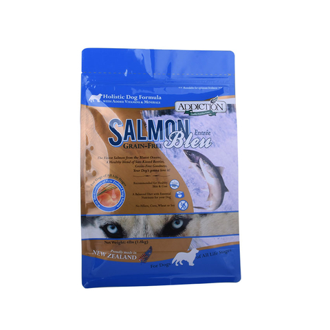 Custom Printed Best Sellling Aluminum Foil Block Bottom Pet Food Packing Cat Treats Bag Free Sample