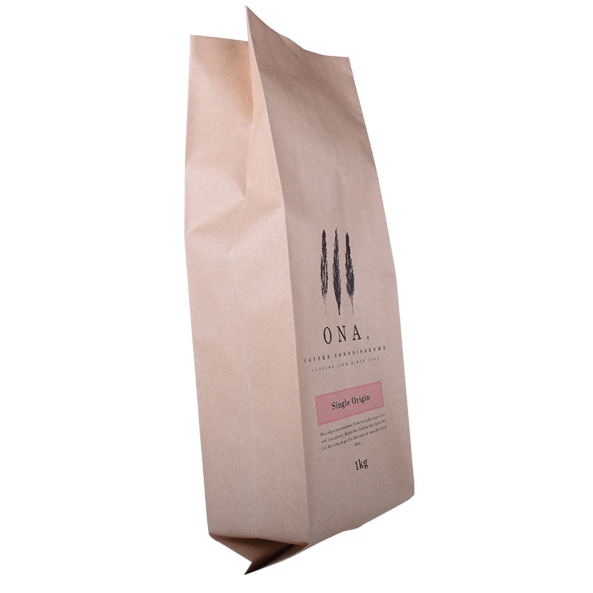 Custom Logo Printed High Barrier 16 Oz White Kraft Degassing Valve Coffee Bags with Tin Tie