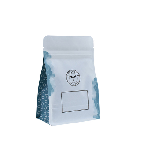 Pla Cornstarch Flat Bottom Coffee Pouch with Valve