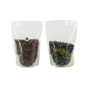 Recycling PCR PE Material Recyclable Stand Up Coffee Bag with One Way Valve And Zipper