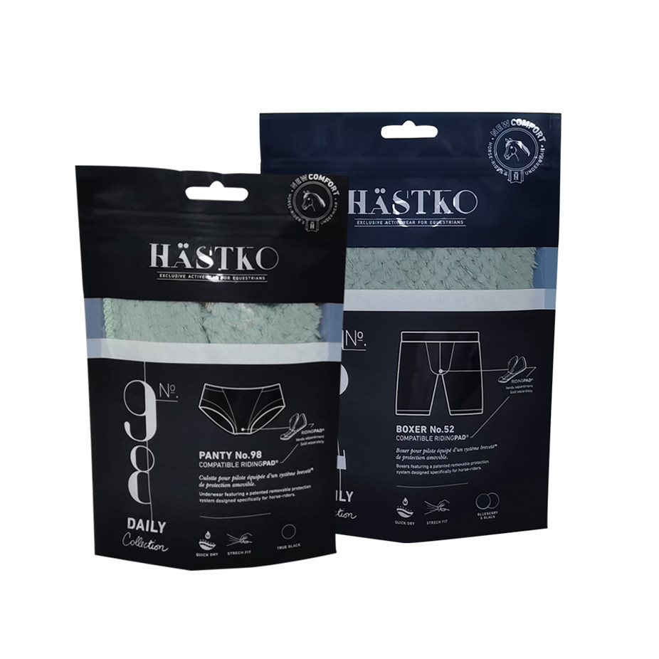 Resealable Ziplock Kraft Paper Clothes Packing Plastic Bag for Clothes Pouches Printing