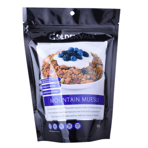 Eco Friendly Window Clear Bags with Zipper Heating Chocolate Chip Oatmeals Bag