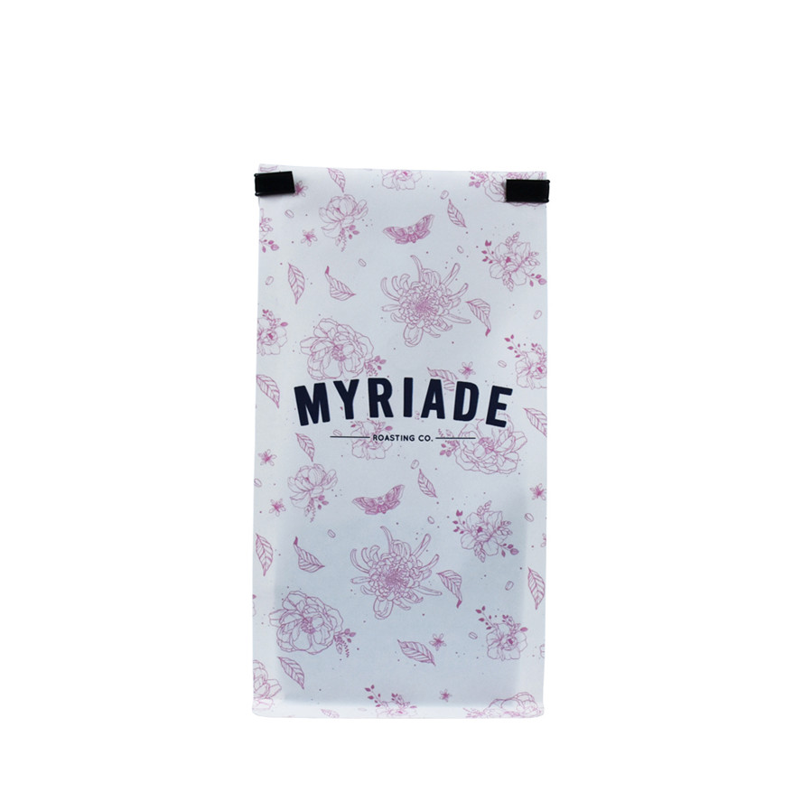 Matte Printing Pocket Zip Quad Seal Black Tea Pouch Bags