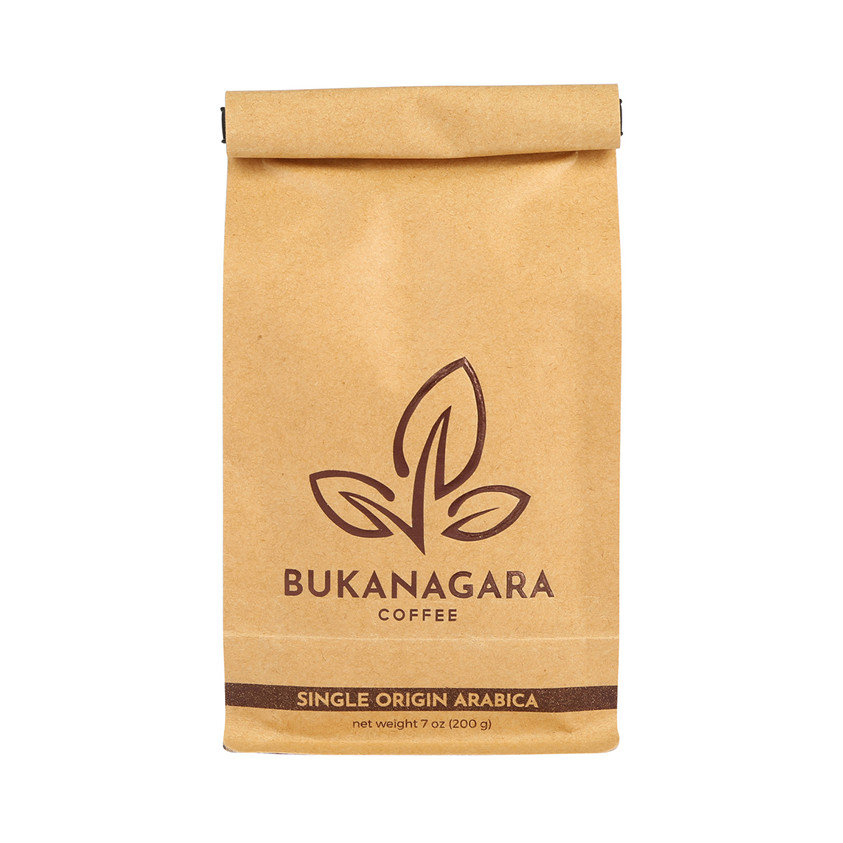 Low Moq Black Matte Resealable Paper Stand Up Clear Personalized Coffee Bag