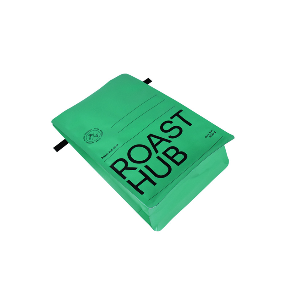 Eco Friendly Custom Flat Bottom Zipper Bag Recyclable Coffee Bag