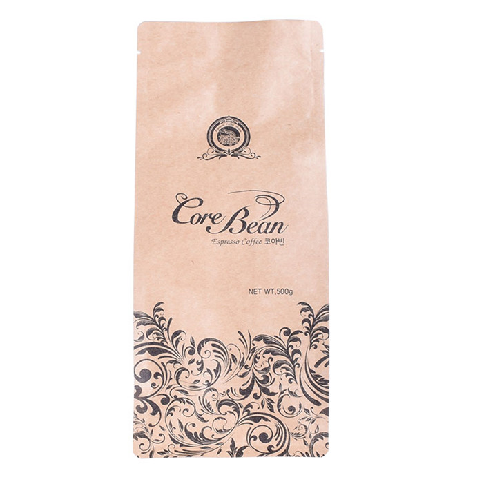 Custom block bottom paper bag bag 500g coffee with printing