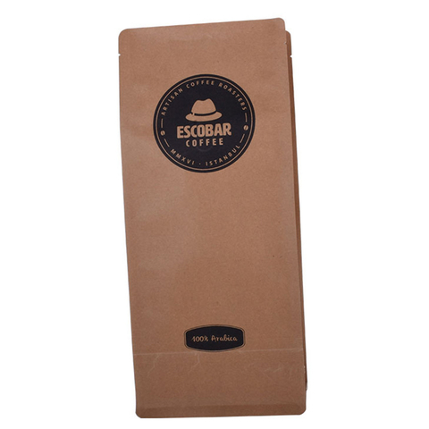Flat Bottom Ziplock Paper Coffee Bag with Personalized Logo Wholesale