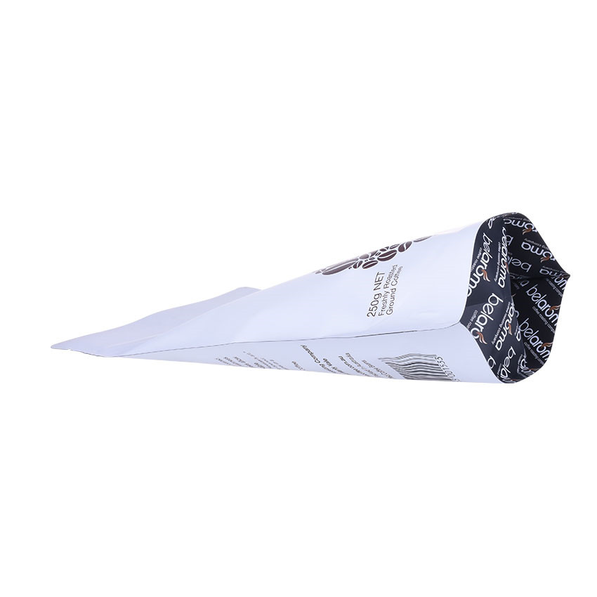 Compostable stand-up 250g paper coffee bags with valve zipper bag