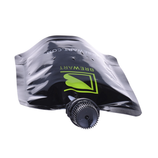 Custom Heat Seal Recycled Matte Black Stand Up Alcohol Pouch