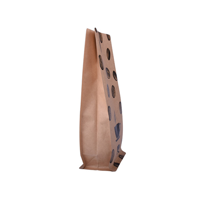 Laminated flat bottom kraft paper printed 12 oz coffee bags with valve