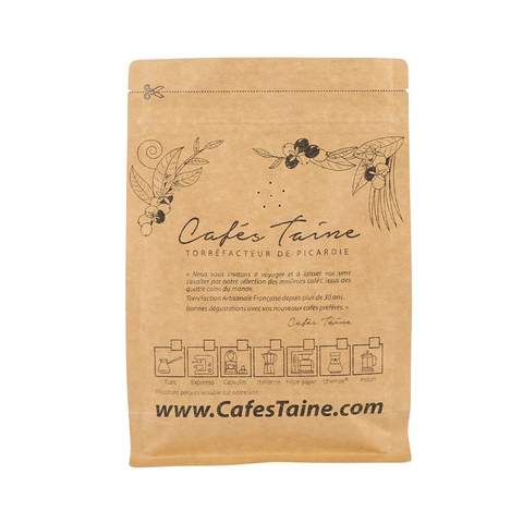 Biodegradable Custom Design Kraft Paper Coffee Bag Food Packaging Wholesale
