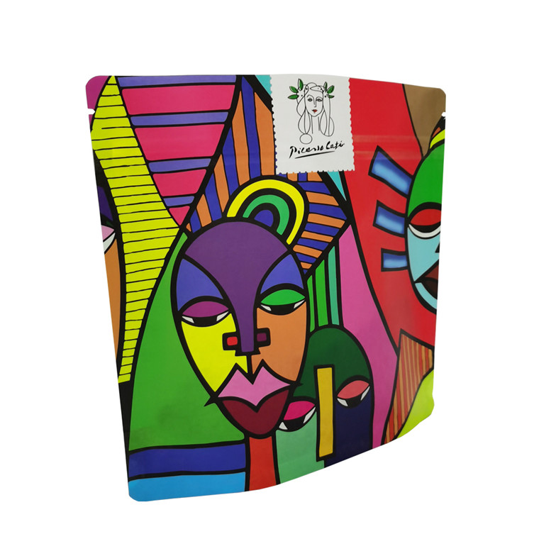Digital Printing Full Matte Finish 8 Oz Stand Up Coffee Zipper Pouch