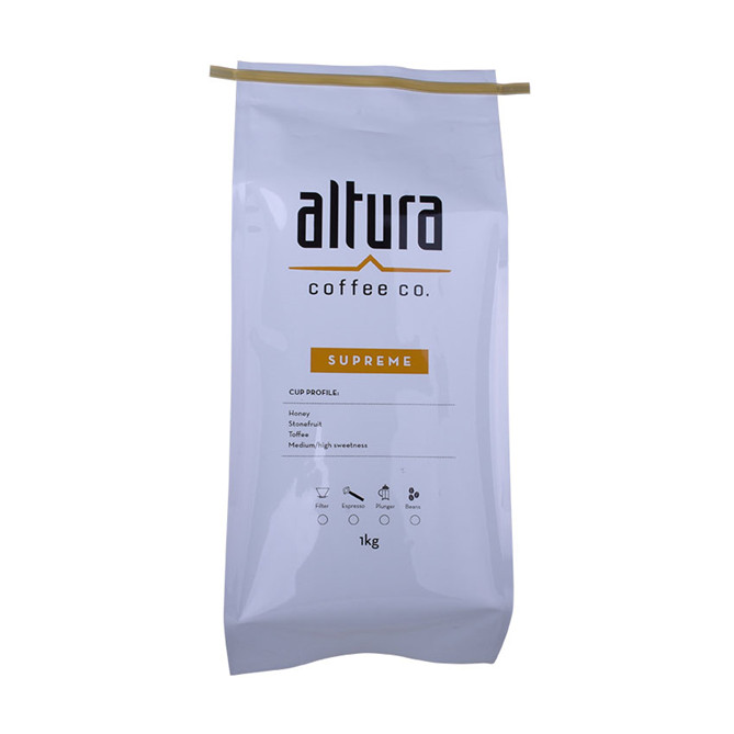 Side gusseted laminate high barrier coffee packing bag with one way valve