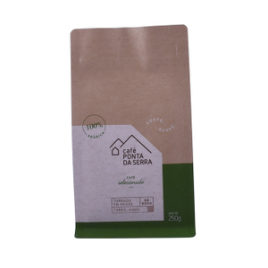 Organic kraft paper coffee bags with hot stamping logo with front zipper