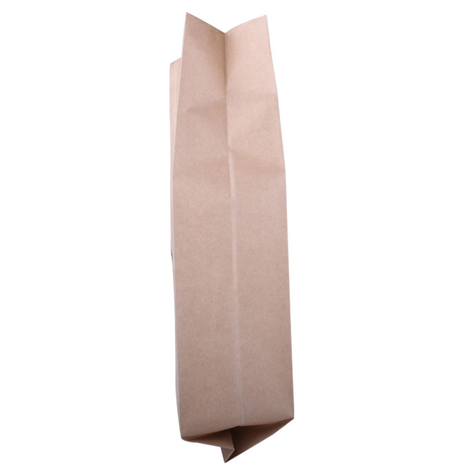 Laminated kraft bio compostable coffee bag 1kg gusseted with tin tie