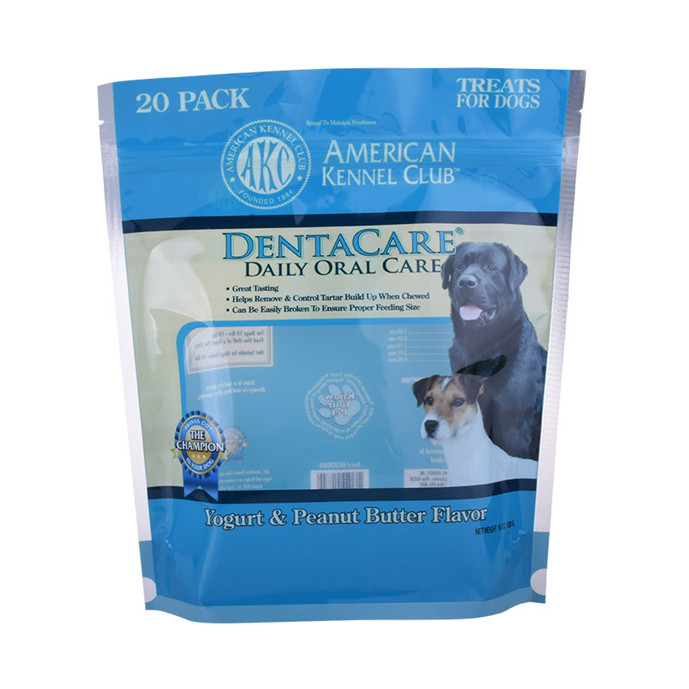 Transparent window sustainable recycled dog food pouch zipper bag with CMYK Print