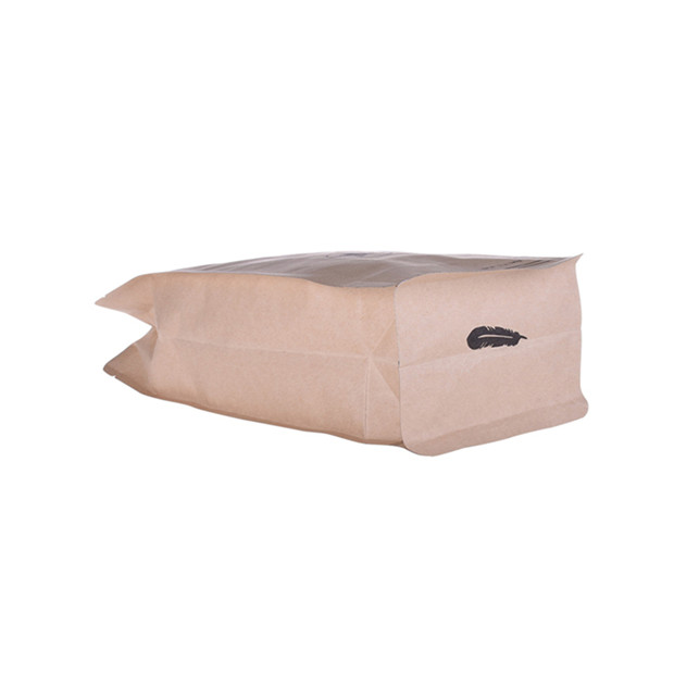 2lb Natural kraft packaging coffee compostable material with valve