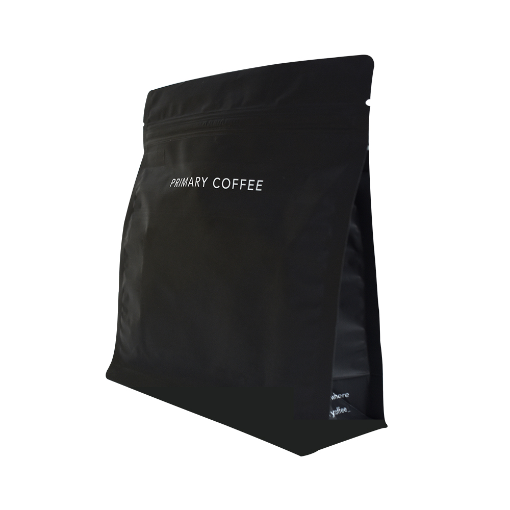 Custom Printed Flat Bottom Side Gusset 1kg Coffee Bag With Valve And Ziplock