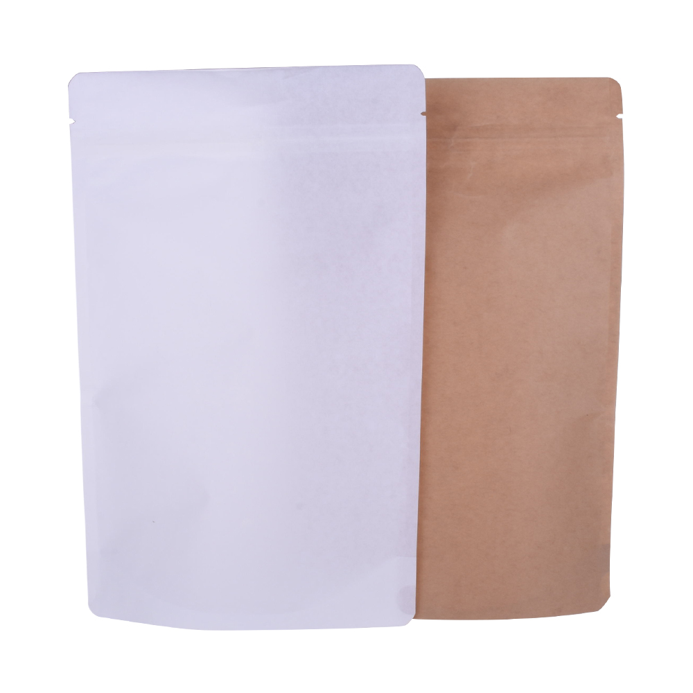 Compostable Biodegradable Packaging Black/white Kraft Paper Bag Food Grade Stand Up Pouches