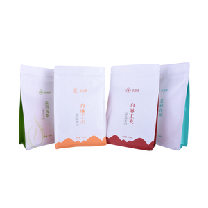 Custom Heat Seal Easy Tear Biodegradable Plastic Wrappers Paper Bags with Window Doy Pack of Coffee