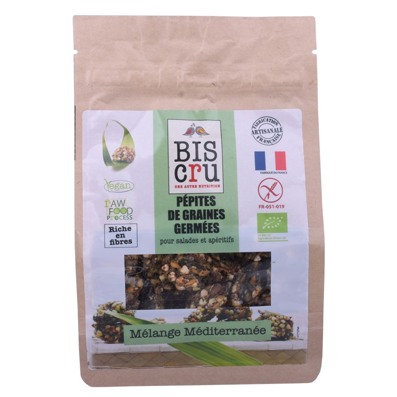 Compostable Pre-made Kraft Paper Food Packaging Pouches