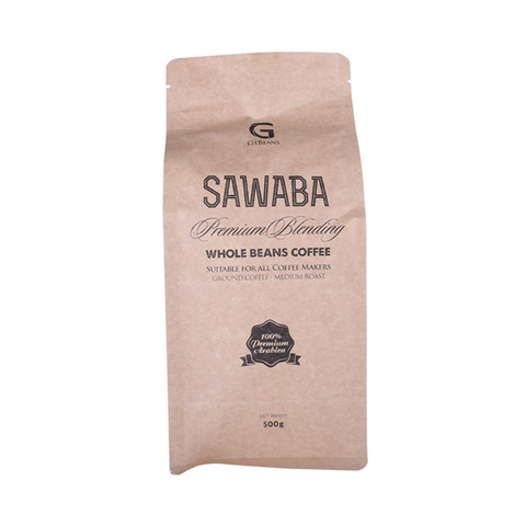 500g PLA Compostable kraft paper coffee bag with zipper