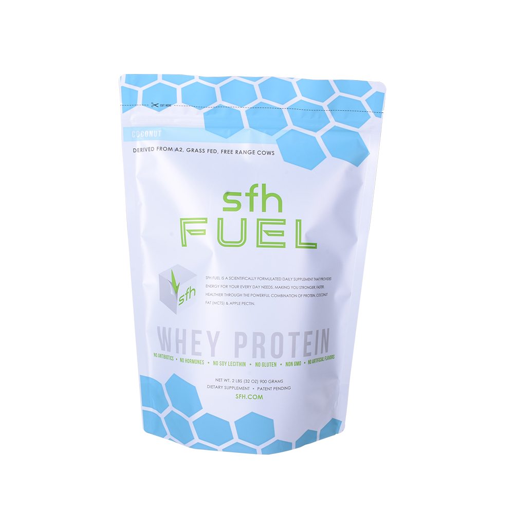 Recyclable 1kg Large Whey Protein Powder Green Bag with Digital Printed