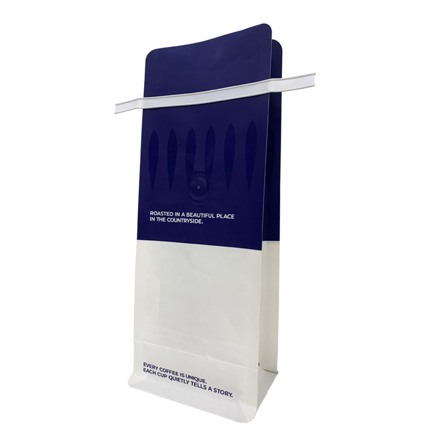 Compostable Kraft Paper Custom Flat Bottom Coffee Bags