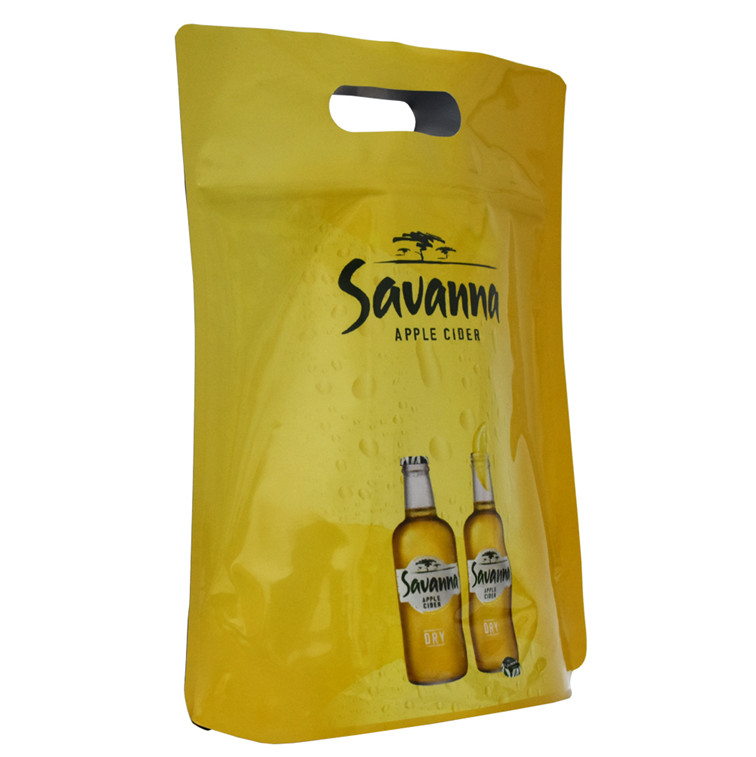 Retail Quad Seal Custom Food Package Wine Bags