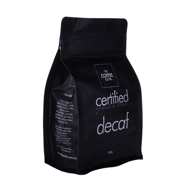 Custom print coffee bag with block bottom recycled material