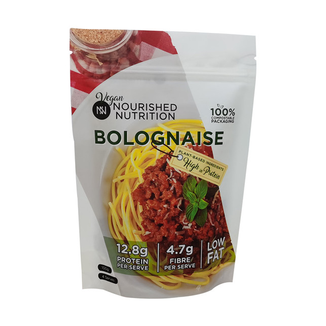 Custom bag for salad cooked food retail packaging biodegradable