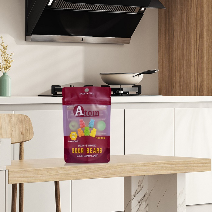 Go Green Recyclable PE Stand Up Child Resistant Exit Zipper Bags for Gummy Candy