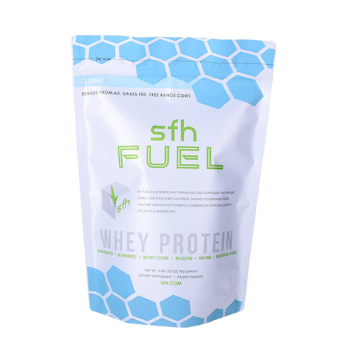 Factory Custom Made Full Matte Finish Stand Up Whey Protein Packaging Bag