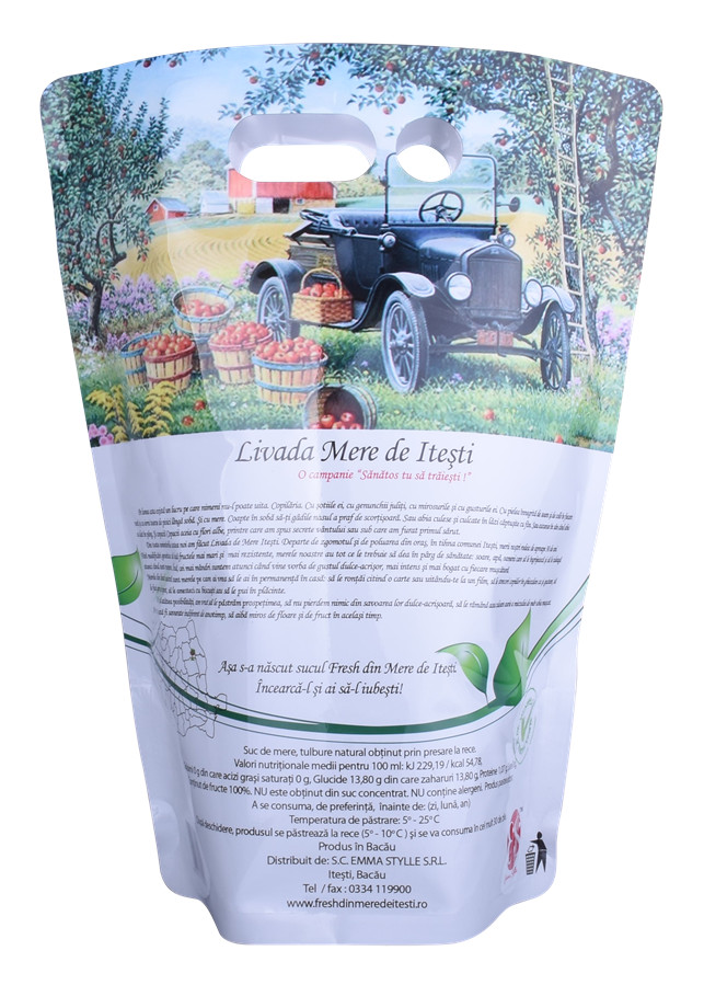 2L wine packaging with tape Juice Pouch printed