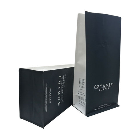 Custom Printed Kraft Paper Flat Bottom Sustainable Packaging Pouches Coffee Bags with Valve